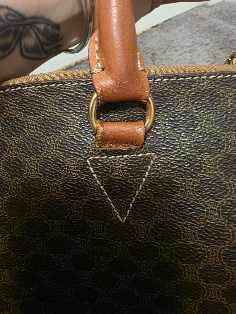 Vintage Celine Macadam Dome Bag - Brown